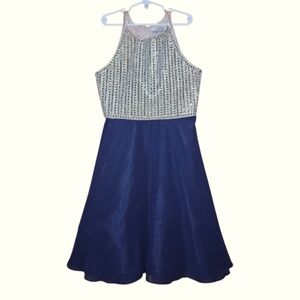 Rare Editions Girls Embellished Chiffon Formal Dress Size 14